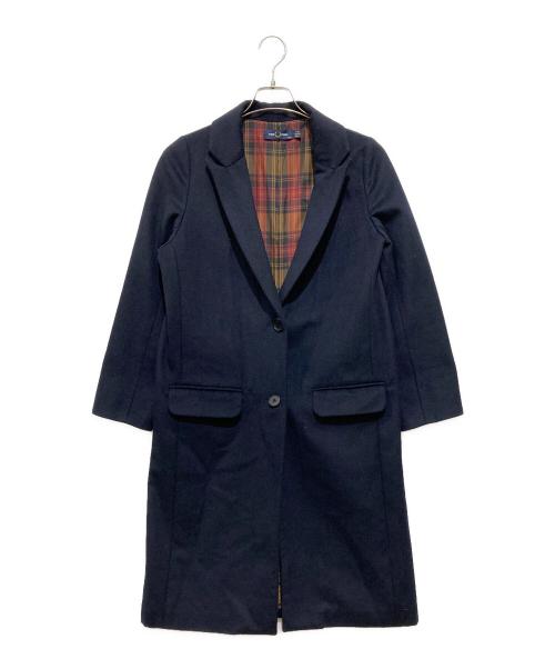 FRED PERRY（フレッドペリー）FRED PERRY (フレッドペリー) 裏チェックチェスターコート ネイビー サイズ:34の古着・服飾アイテム