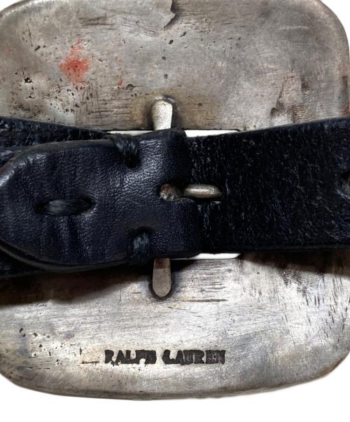 RALPH LAUREN（ラルフローレン）RALPH LAUREN (ラルフローレン) ディストレスト レザー コンチョ ベルト ブラックの古着・服飾アイテム