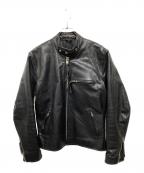 FREEDOMフリーダム）の古着「シングルライダースジャケット」｜ブラック
