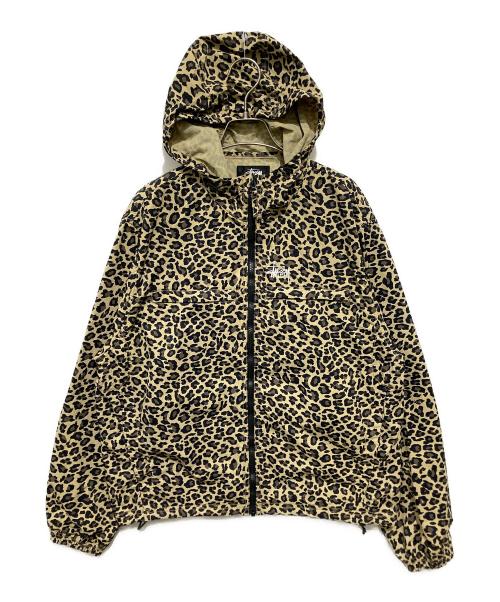 stussy（ステューシー）stussy (ステューシー) ライトウェイト フーデッド ジャケット/Lightweight Hooded Jacket ベージュ×ブラック/Cheetah サイズ:Sの古着・服飾アイテム