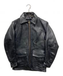 VANSON（バンソン）の古着「レザーカーコート」｜ブラック