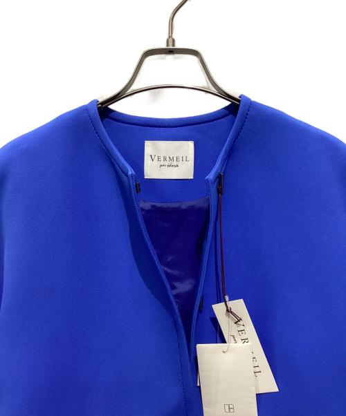 VERMEIL par iena（ヴェルメイユ パー イエナ）VERMEIL par iena (ヴェルメイユ パー イエナ) ノーカラーコート ブルー サイズ:36 未使用品の古着・服飾アイテム