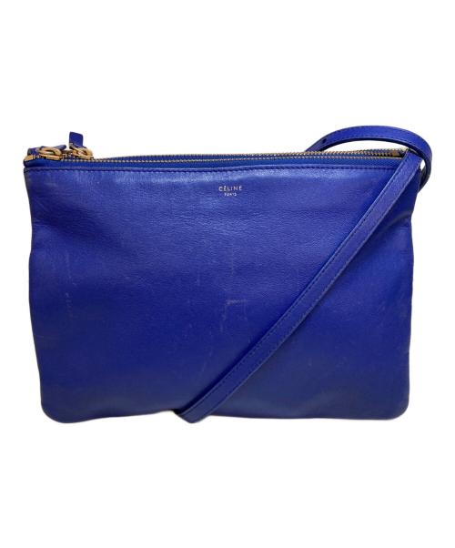 CELINE（セリーヌ）CELINE (セリーヌ) トリオショルダーバッグ ブルーの古着・服飾アイテム