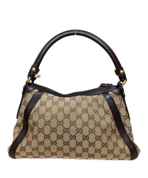 GUCCI（グッチ）GUCCI (グッチ) GGキャンバスワンショルダーバッグ ブラウンの古着・服飾アイテム