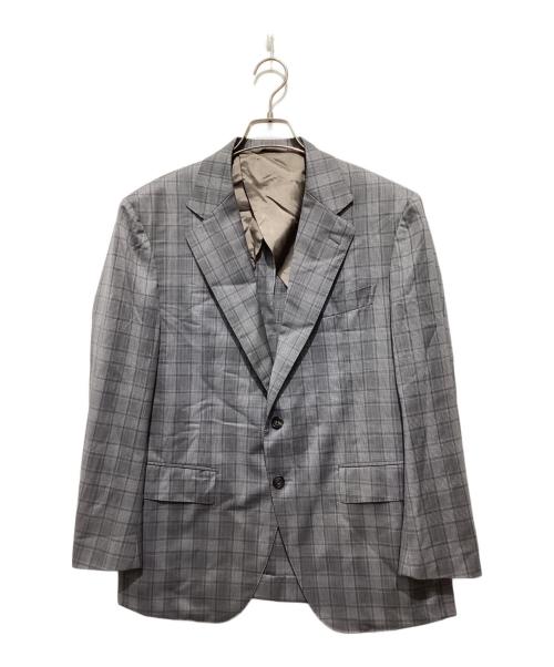 五大陸（ゴタイリク）五大陸 (ゴタイリク) チェック2Bスーツ グレー サイズ:34L(AB4)の古着・服飾アイテム