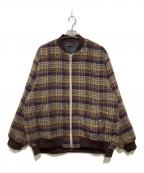 always out of stockオールウェイズ アウト オブ ストック）の古着「シャギーチェックジップブルゾン」｜ブラウン