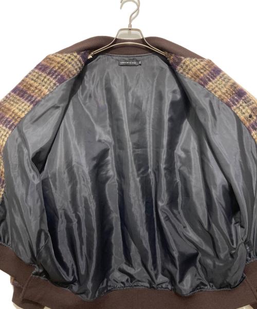 always out of stock（オールウェイズ アウト オブ ストック）Always Out Of Stock (オールウェイズ アウト オブ ストック) シャギーチェックジップブルゾン ブラウン サイズ:XLの古着・服飾アイテム