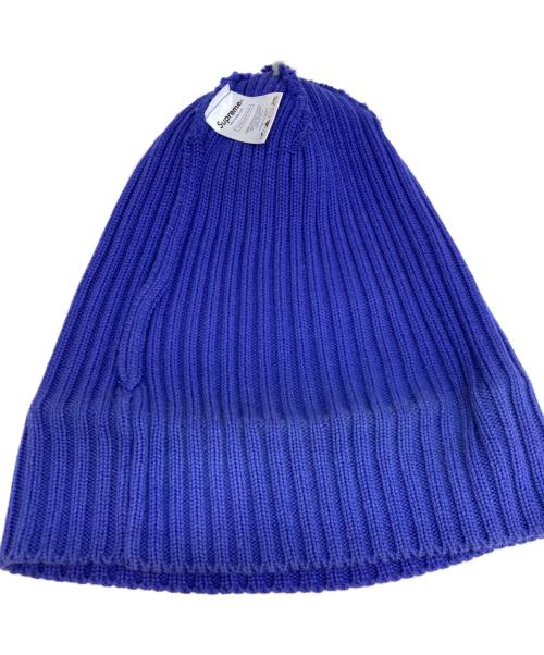 SUPREME（シュプリーム）Supreme (シュプリーム) スモールボックスロゴリブニットキャップ ブルーの古着・服飾アイテム