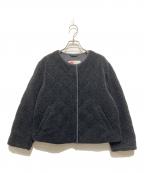 Traditional Weatherwearトラディショナルウェザーウェア）の古着「アークリー キルティング ボア ジップノーカラー ジャケット」｜ブラック