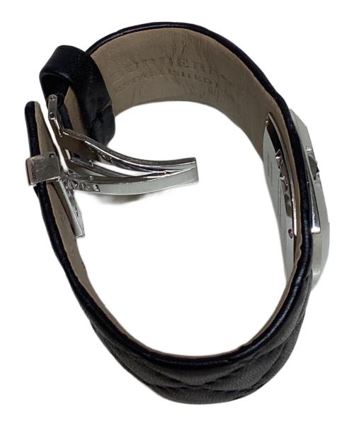 BURBERRY（バーバリー）BURBERRY (バーバリー) ピアノレザーウォッチ/)	Cuff Watch Black Leather RUNNING ブラックの古着・服飾アイテム