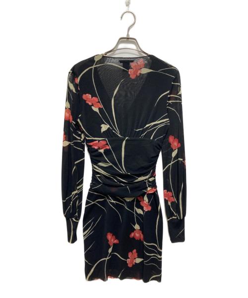 VIVIENNE TAM（ヴィヴィアンタム）VIVIENNE TAM (ヴィヴィアンタム) パワーネットフラワープリントワンピース ブラックの古着・服飾アイテム