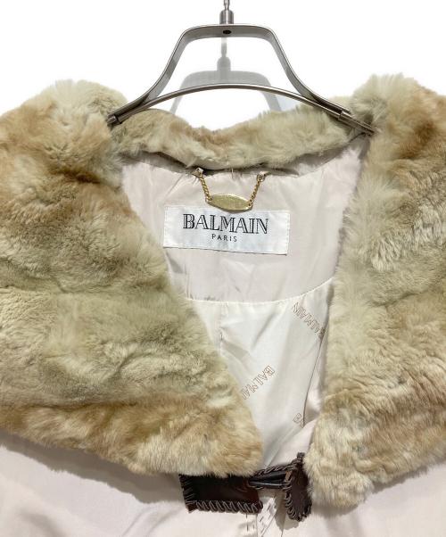BALMAIN（バルマン）BALMAIN (バルマン) レッキスファーコート ベージュ サイズ:Lの古着・服飾アイテム