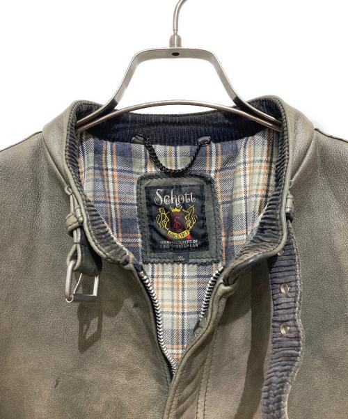 Schott（ショット）Schott (ショット) クラシックレーサーライダースジャケット グリーン サイズ:XLの古着・服飾アイテム
