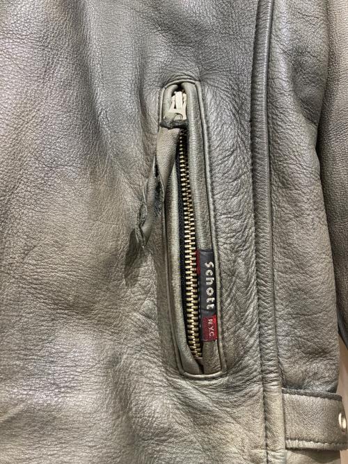 Schott（ショット）Schott (ショット) クラシックレーサーライダースジャケット グリーン サイズ:XLの古着・服飾アイテム