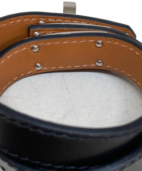 HERMES（エルメス）HERMES (エルメス) ケリードゥブルトゥールレザーブレスレット ブラック サイズ:T1の古着・服飾アイテム