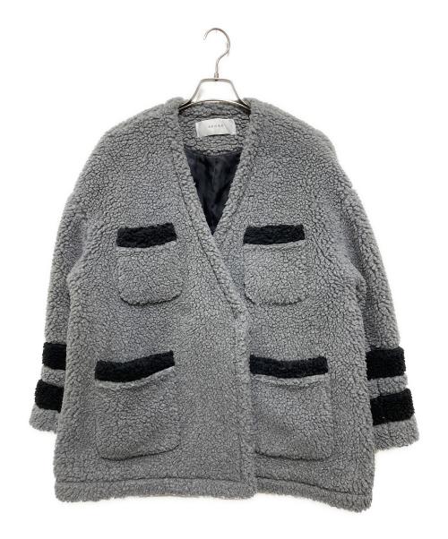 ADORE（アドーア）ADORE (アドーア) ウールボアジャケット グレー サイズ:38の古着・服飾アイテム