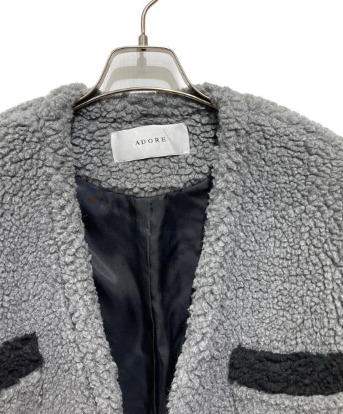 ADORE（アドーア）ADORE (アドーア) ウールボアジャケット グレー サイズ:38の古着・服飾アイテム