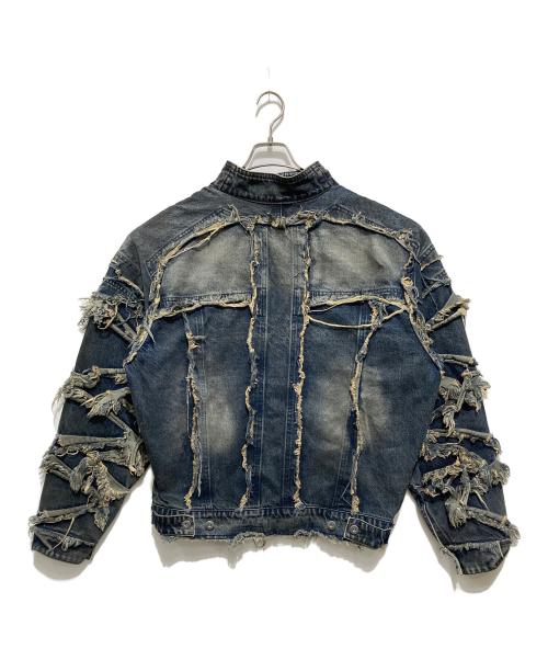 D5OVE（ダヴ）D5OVE (ダヴ) フリンジダメージデニムジャケット インディゴの古着・服飾アイテム