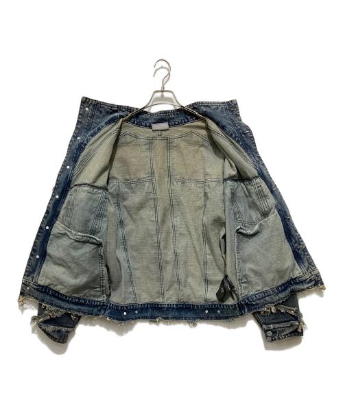 D5OVE（ダヴ）D5OVE (ダヴ) フリンジダメージデニムジャケット インディゴの古着・服飾アイテム