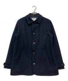 SHIPS any（シップスエニィ）の古着「PURE WOOL MELTON シングル Pコート」｜ネイビー