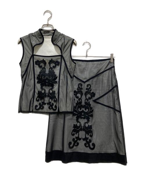 VIVIENNE TAM（ヴィヴィアンタム）VIVIENNE TAM (ヴィヴィアンタム) セットアップパワーネット レイヤードノースリーブカットソー ブラックの古着・服飾アイテム