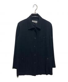 ISSEY MIYAKE（イッセイミヤケ）の古着「プリーツシャツジャケット」｜ブラック