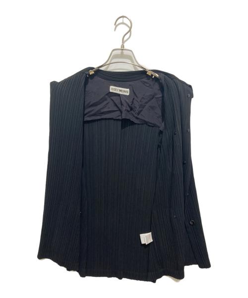 ISSEY MIYAKE（イッセイミヤケ）ISSEY MIYAKE (イッセイミヤケ) プリーツシャツジャケット ブラック サイズ:Mの古着・服飾アイテム