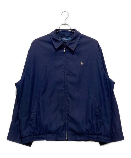 POLO RALPH LAUREN（ポロ・ラルフローレン）POLO RALPH LAUREN (ポロ・ラルフローレン) ポニー刺繍 ピーチスキン スイングトップ ネイビー サイズ:Lの古着・服飾アイテム