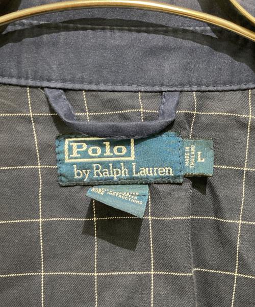POLO RALPH LAUREN（ポロ・ラルフローレン）POLO RALPH LAUREN (ポロ・ラルフローレン) ポニー刺繍 ピーチスキン スイングトップ ネイビー サイズ:Lの古着・服飾アイテム