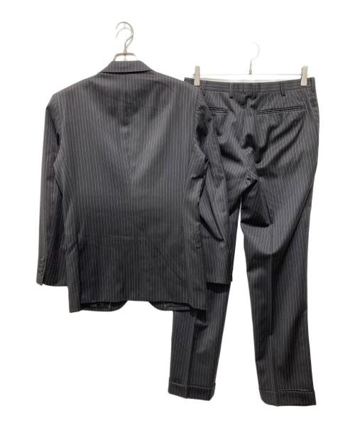 BLACK LABEL CRESTBRIDGE（ブラックレーベル クレストブリッジ）BLACK LABEL CRESTBRIDGE (ブラックレーベル クレストブリッジ) 2ピースストライプセットアップスーツ ブラック サイズ:38Rの古着・服飾アイテム