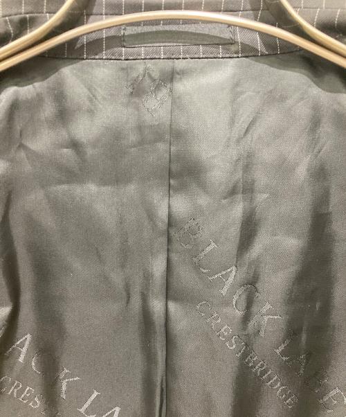 BLACK LABEL CRESTBRIDGE（ブラックレーベル クレストブリッジ）BLACK LABEL CRESTBRIDGE (ブラックレーベル クレストブリッジ) 2ピースストライプセットアップスーツ ブラック サイズ:38Rの古着・服飾アイテム