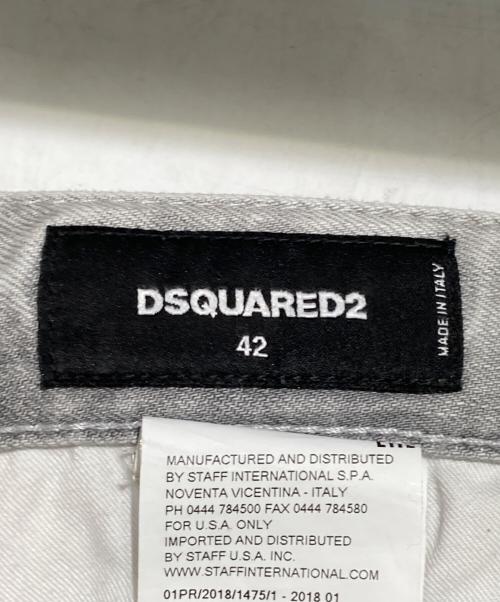 DSQUARED2（ディースクエアード）DSQUARED2 (ディースクエアード) セクシーツイスト ダメージ加工デニム / Sexy Twist グレー サイズ:42の古着・服飾アイテム