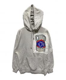 Acne studios（アクネ ストゥディオズ）の古着「洗剤パッケージ布パッチオーバーサイズスウェットパーカー」｜ホワイト