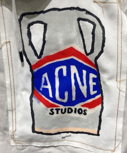 Acne studios（アクネ ストゥディオズ）ACNE STUDIOS (アクネ ストゥディオズ) 洗剤パッケージ布パッチオーバーサイズスウェットパーカー ホワイト サイズ:xxsの古着・服飾アイテム