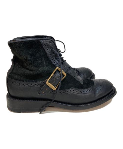 YUKETEN（ユケテン）YUKETEN (ユケテン) BEAMS BOY (ビームスボーイ) Sierra Wingtip Boots ブラック サイズ:4.5Dの古着・服飾アイテム