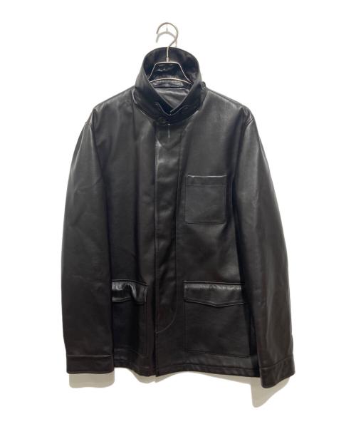 dunhill（ダンヒル）dunhill (ダンヒル) レザーコート ブラウン サイズ:Mの古着・服飾アイテム