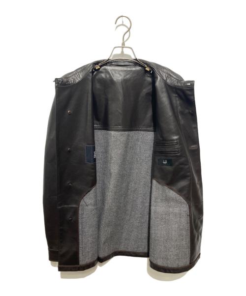 dunhill（ダンヒル）dunhill (ダンヒル) レザーコート ブラウン サイズ:Mの古着・服飾アイテム