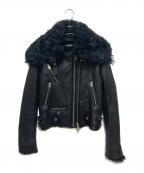 DIESELディーゼル）の古着「ムートンライダースジャケット/L-MARGOT JACKET」｜ブラック