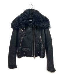 DIESEL（ディーゼル）の古着「ムートンライダースジャケット/L-MARGOT JACKET」｜ブラック