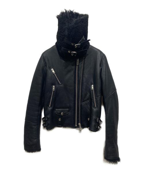 DIESEL（ディーゼル）DIESEL (ディーゼル) ムートンライダースジャケット/L-MARGOT JACKET ブラック サイズ:Ｓの古着・服飾アイテム