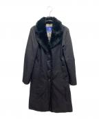 BURBERRY BLUE LABELバーバリー ブルー レーベル）の古着「裏ノバチェック襟ボアコート」｜ブラック