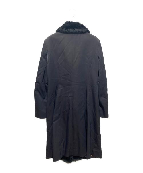 BURBERRY BLUE LABEL（バーバリー ブルー レーベル）BURBERRY BLUE LABEL (バーバリー ブルー レーベル) 裏ノバチェック襟ボアコート ブラック サイズ:38の古着・服飾アイテム