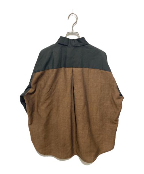 amachi.（アマチ）amachi. (アマチ) スウィッチングシャツ ブラック×ブラウン サイズ:4の古着・服飾アイテム