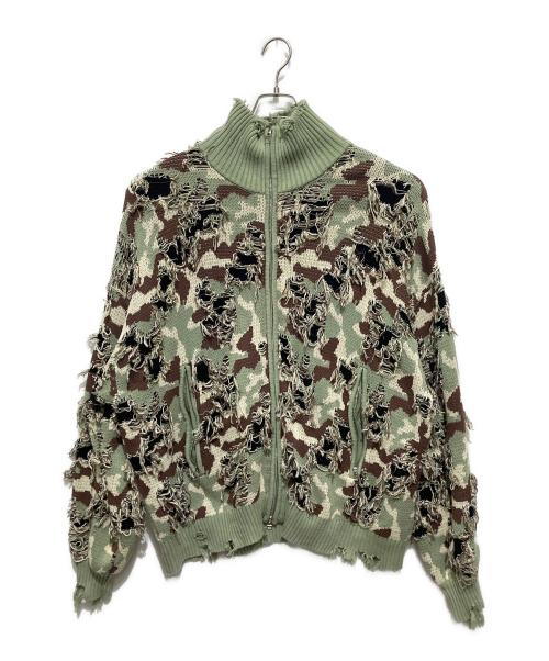 DANKE SCHON（ダンケ シェーン）DANKE SCHON (ダンケ シェーン) カモニットドライバーズニット グリーン サイズ:Lの古着・服飾アイテム