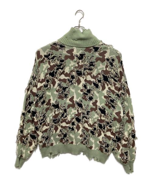 DANKE SCHON（ダンケ シェーン）DANKE SCHON (ダンケ シェーン) カモニットドライバーズニット グリーン サイズ:Lの古着・服飾アイテム