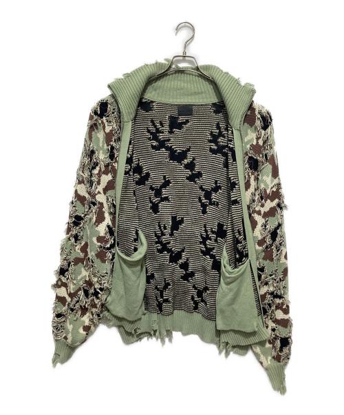 DANKE SCHON（ダンケ シェーン）DANKE SCHON (ダンケ シェーン) カモニットドライバーズニット グリーン サイズ:Lの古着・服飾アイテム