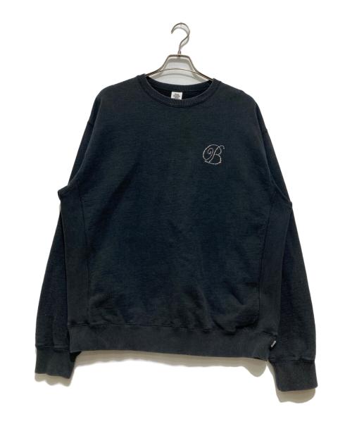 THE BLACK EYE PATCH（ブラックアイパッチ）THE BLACK EYE PATCH (ブラックアイパッチ) RHINESTONE B EMBLEM CREW SWEAT スウェット ブラック サイズ:XLの古着・服飾アイテム