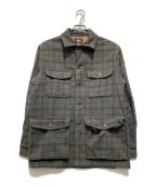 WOOLRICHウールリッチ）の古着「50s ウールチェックハンティングジャケット」｜グリーン