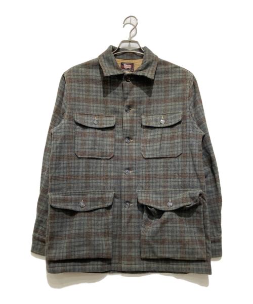 WOOLRICH（ウールリッチ）WOOLRICH (ウールリッチ) 50s ウールチェックハンティングジャケット グリーン サイズ:38の古着・服飾アイテム