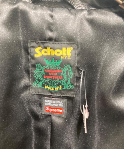 Schott（ショット）Schott (ショット) Supreme (シュプリーム) 26SS ラムレザーコート/ Leather Overcoat  ブラック サイズ:Sの古着・服飾アイテム